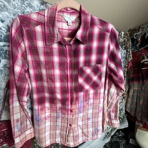 Tie-Dye Flannel Shirt by Our Creation. Women Size Small 4-6
